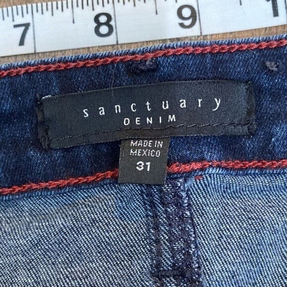 SANCTUARY Denim High Rise Robbie Skinny Jeans Dark Wash Womens 31 - Picture 5 of 11